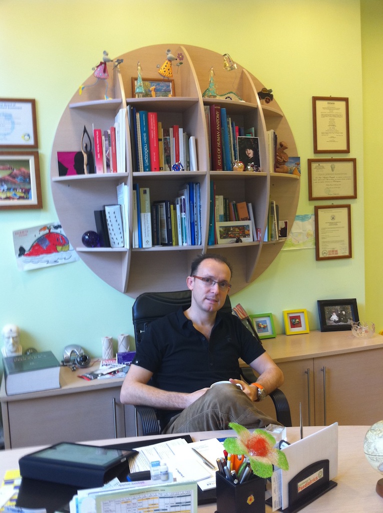 Vangelis at Xrysoupoli office